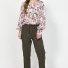 Leo + Be Erractic Pink Floral LS Top