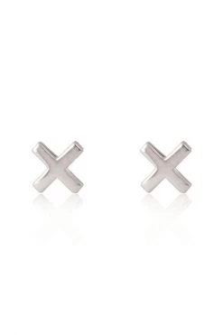 Linda Tahija Cross St Silver Stud Earring