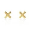 Linda Tahija Cross 14k Gold Plate Stud Earrings Jewellery