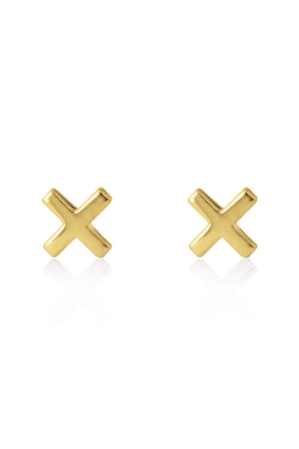 Linda Tahija Cross 14k Gold Plate Stud Earrings Jewellery