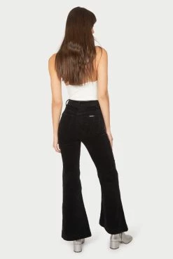 Rollas New In Eastcoast Flare Black Velvet Pant