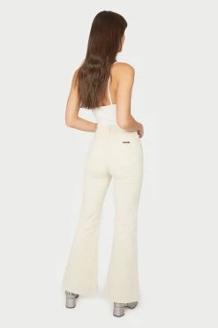 Rollas New In Eastcoast Flare Vanilla Cord Pant