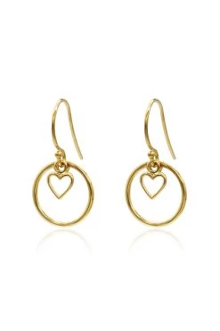 Linda Tahija Heart Halo 14k Gold Plate Earrings