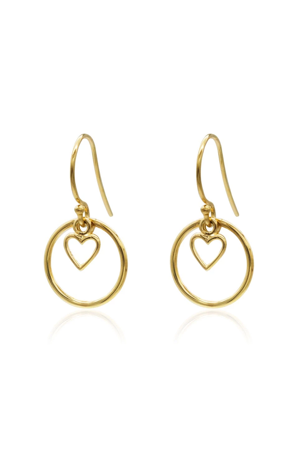 Linda Tahija Heart Halo 14k Gold Plate Earrings