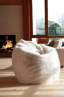 Home Lab The Edit Vegan Fur Bean Bag Ivory