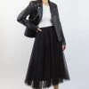 Ivy + Jack Muse Black Tulle Layered Midi Skirt