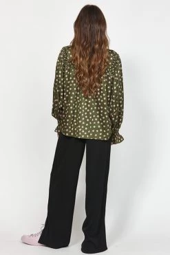 Leo + Be Inconsistent Khaki Floral Silky Top New In