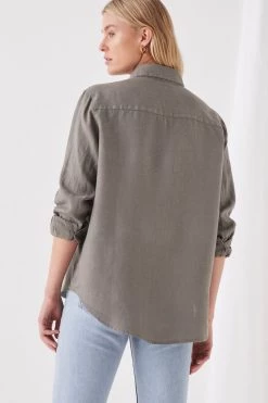 Assembly Xander Dark Sage Linen Shirt Tops & Tees
