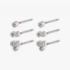 Pilgrim Kamari Diamante Stud Three Pack Earrings Silver