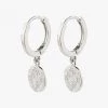 Pilgrim Jewellery Nomad Coin Sleeper Earrings Silver