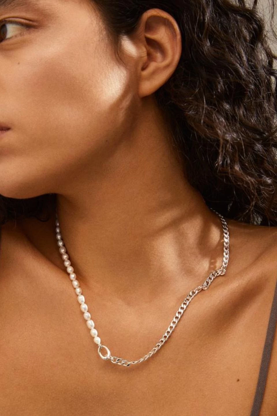 Pilgrim Precious Silver Chain With Pearls Necklace Jewellery