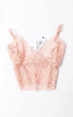 Queen Of The Foxes Tops & Tees Strappy Apricot Lace Bralette
