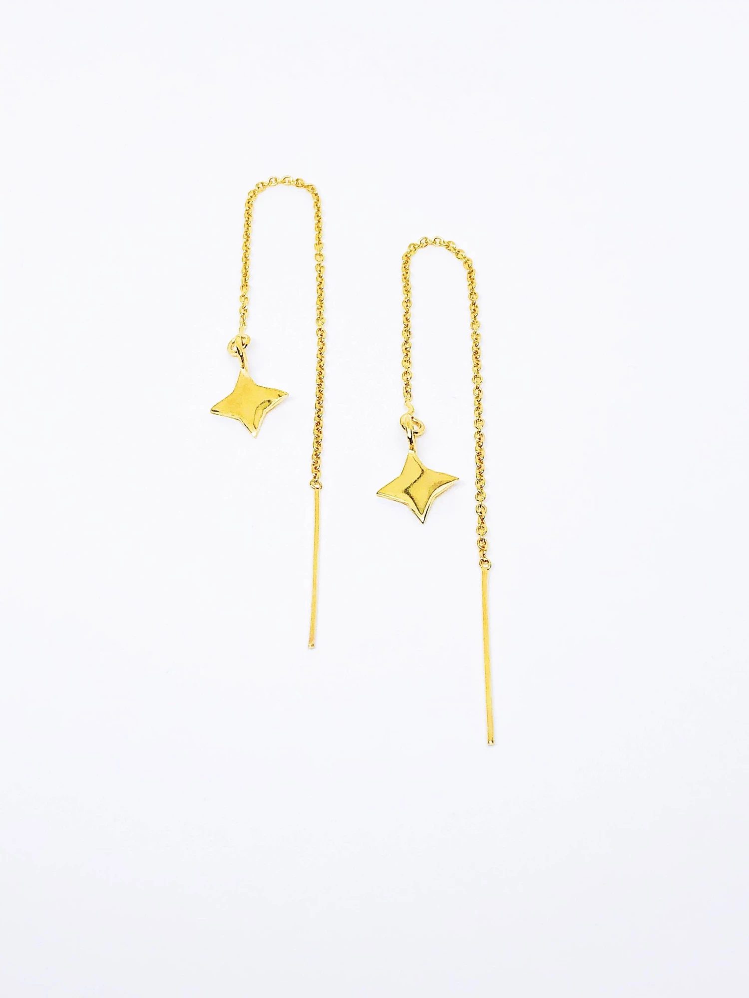 Audrey Loves Ruby Jewellery Square Star Thread Earrings