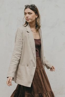 Ivy + Jack New In Mason Sand Linen Boyfried Blazer