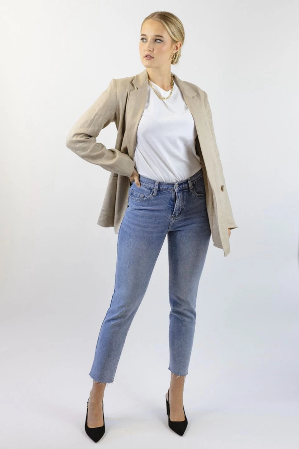 Among The Brave Stella Light Blue Slim Leg Denim Jean