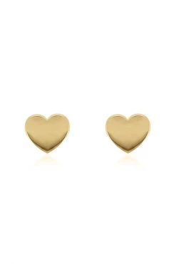 Linda Tahija Micro Heart 14k Gold Plate Stud Earrings