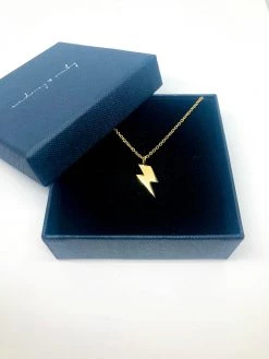 Audrey Loves Ruby Jewellery Sterling Silver Lightning Bolt Necklace