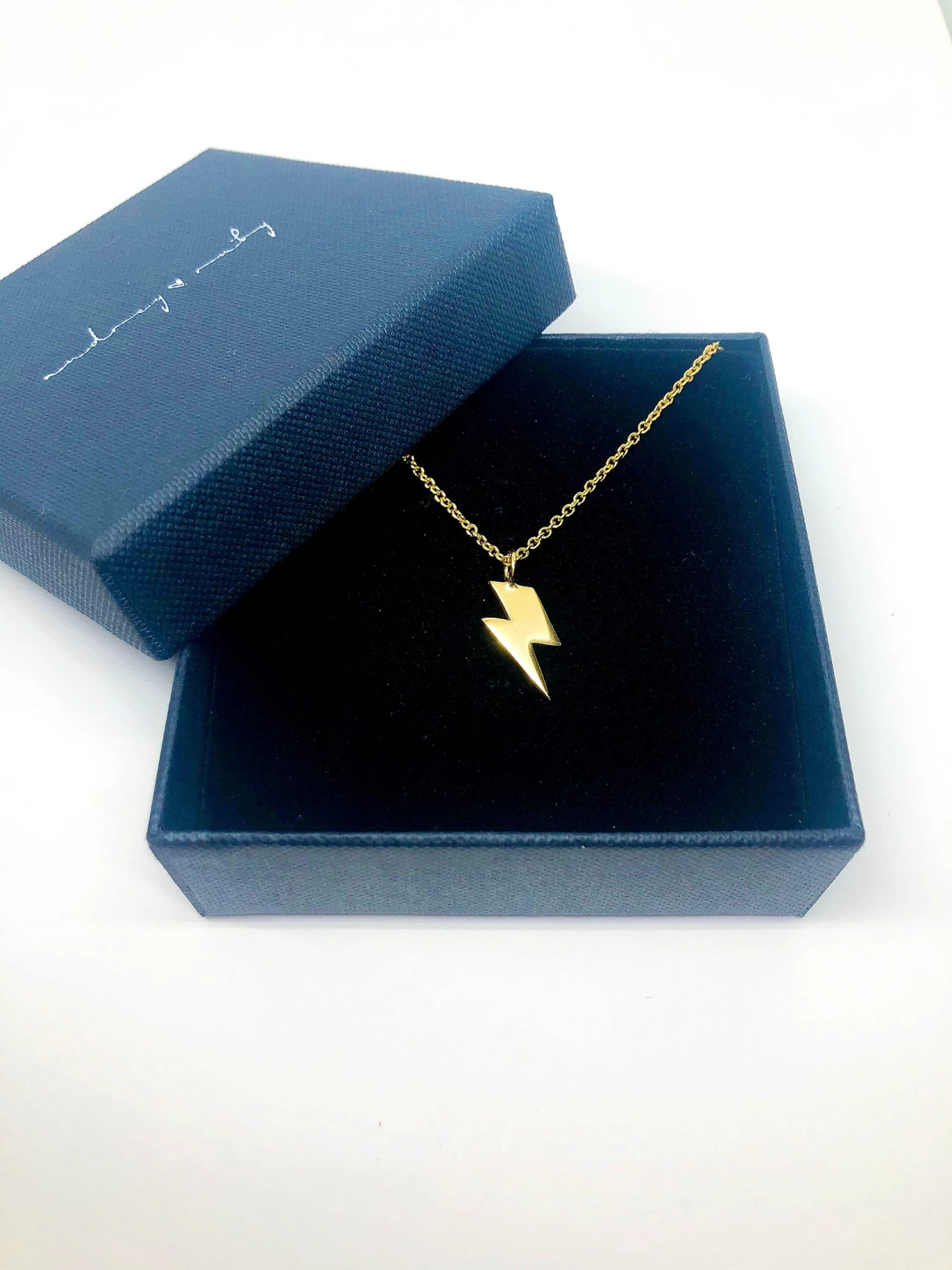 Audrey Loves Ruby Jewellery Sterling Silver Lightning Bolt Necklace