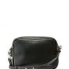 Nakedvice The 1995 Silver Zip Crossbody Bag Pebble Black Leather