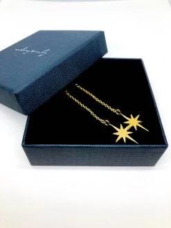 Audrey Loves Ruby Jewellery Starburst Drop Earrings