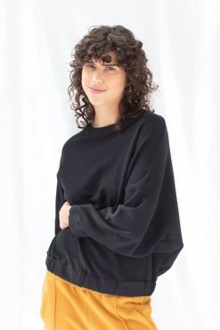 ReCreate Signal Elastic Waist Batwing Black Jumper