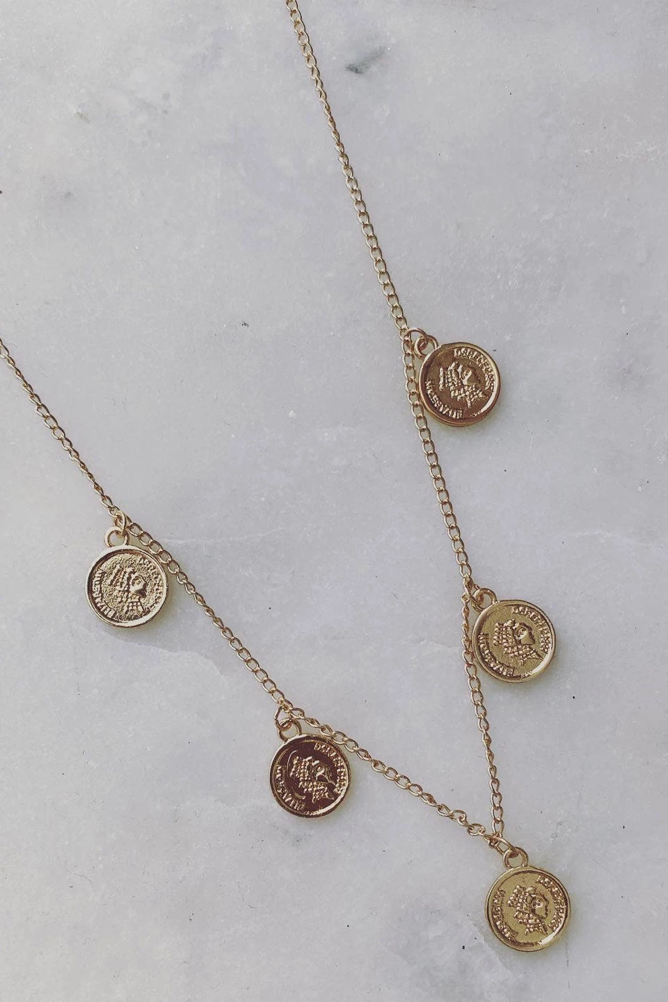 Flo Gives Back 15% To Women In Need Jewellery 5 Coin Pendant Gold Necklace