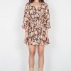 Esmaeé New In Romantica Blush Floral V Neck LS Shirred Waist Mini Dress