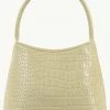 Brie Leon Chloe Top Handle Bone Baby Croc Bag