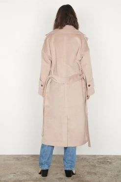 Esmaee Willow Long Belted Bone Coat New In
