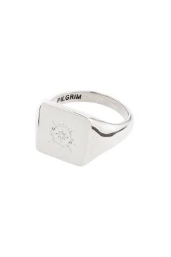Pilgrim Jewellery Cressida Silver Chunky Signet Adjustable Ring