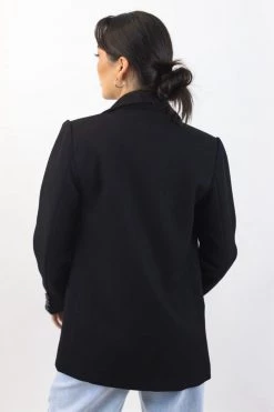 Ivy + Jack Mason Black Twill Boyfriend Blazer Jackets & Coats