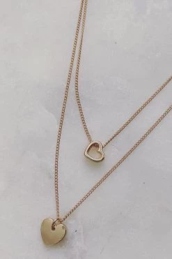 Flo Gives Back 15% To Women In Need Double Hearts Gold Necklace