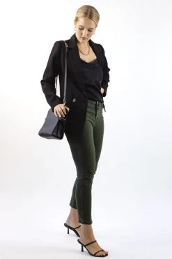 Among The Brave Harper Dark Khaki Knee Dart Denim Jean