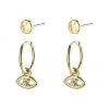 Pilgrim Poesy Two In One Crystal Studs And Third Eye Sleepers Gold Earring Set Jewellery