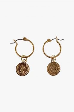 Flo Gives Back 15% To Women In Need Coin Sleeper Earrings Gold