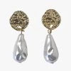 Flo Gives Back 15% To Women In Need Jewellery Gold Pearl Drop Earrings