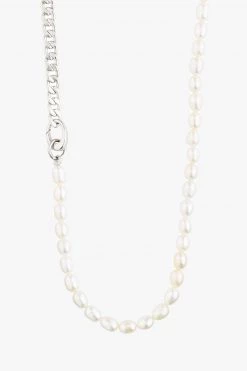 Pilgrim Precious Silver Chain With Pearls Necklace Jewellery