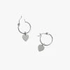 Flo Gives Back 15% To Women In Need Jewellery Heart Sleeper Earrings Rhodium