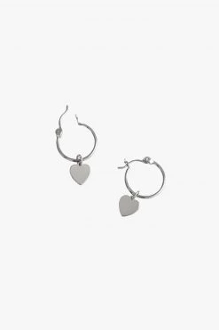 Flo Gives Back 15% To Women In Need Jewellery Heart Sleeper Earrings Rhodium