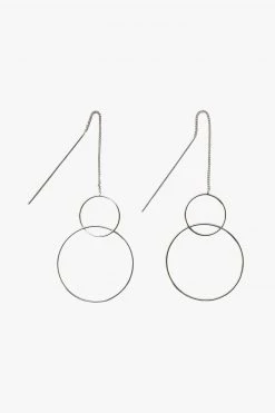 Flo Gives Back 15% To Women In Need Circle Thread Thru Rhodium Earrings Jewellery