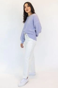 Among The Brave Keeper Lilac Chunky Textured Boxy Balloon Sleeve Knit New In