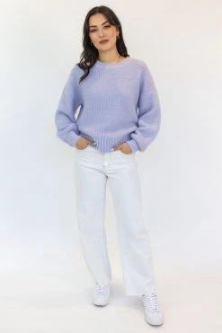 Among The Brave Keeper Lilac Chunky Textured Boxy Balloon Sleeve Knit New In