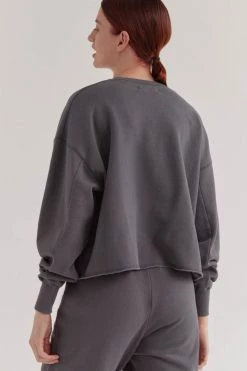 Assembly New In Jorja Washed Graphite Cropped Sweat