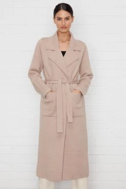Staple The Label Harlow Camel Belted Coatigan New In