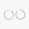 Flo Gives Back 15% To Women In Need Textured Thin Hoop Earrings Rhodium