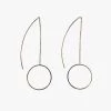 Flo Gives Back 15% To Women In Need Circle Bar Thread Thru Earrings Rhodium Jewellery