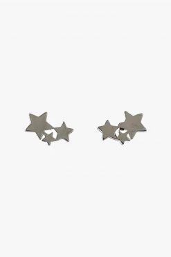 Flo Gives Back Star Cluster Stud Earrings Rhodium Jewellery