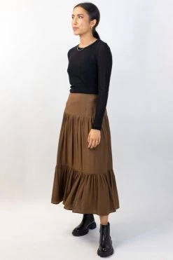 Ivy + Jack Faith Black Mesh LS Crew Top