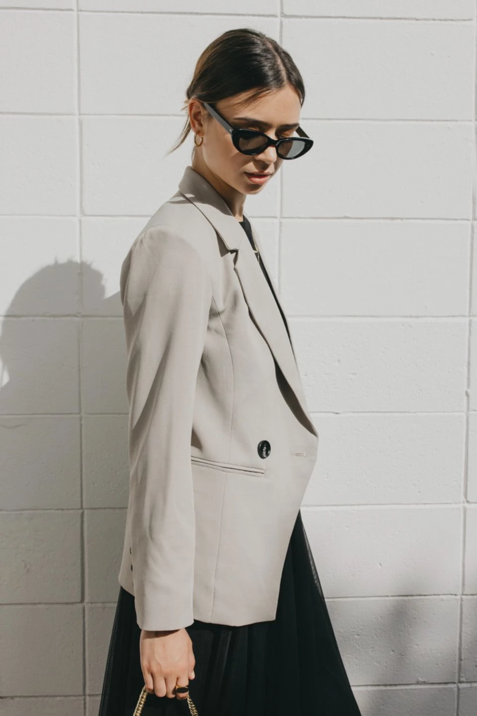 Ivy + Jack Harper Stone Textured Double Breasted Blazer