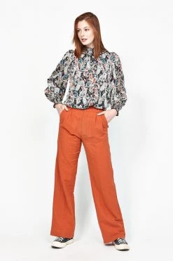 Ketz-Ke Eyesight Black Paisley High Neck Blouse New In